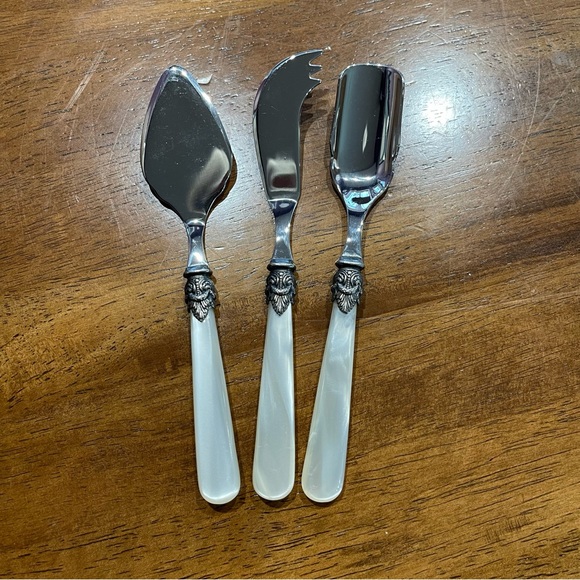 Eme made in Italy stainless steel cheese knife set butter cutter slicer & fork - Picture 5 of 10